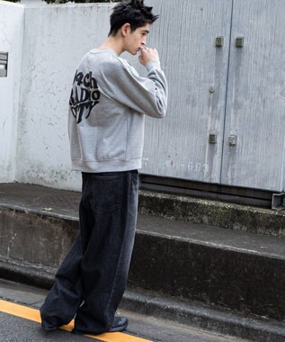 WEGO 【ユニセックス着用ITEM/裏起毛/SMLサイズ展開】リラックスフィットハートロゴプルオーバー 杢グレー