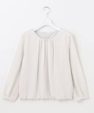 J.PRESS LADIES S ポリエステルツイル タックネック カットソー ライトグレー系