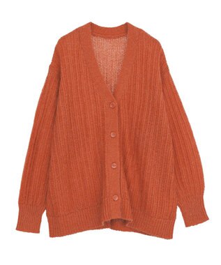Green Parks シアーニットＶネックカーディガン Orange