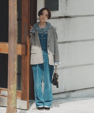 #Newans 【高山都さんコラボ】オーバーサイズテーラードジャケット ベージュチェック