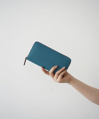 Atelier nuu 【長財布/バイカラー/本革】noble ラウンドウォレット ブルー