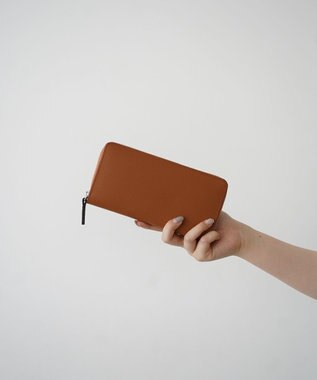 Atelier nuu 【長財布/バイカラー/本革】noble ラウンドウォレット キャメル×ブルー