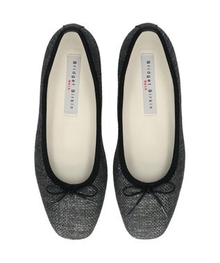 Bridget Birkin ＜3E＞【Bridget Birkin Walk】ラメパナマ調バレエパンプス グレー雑材