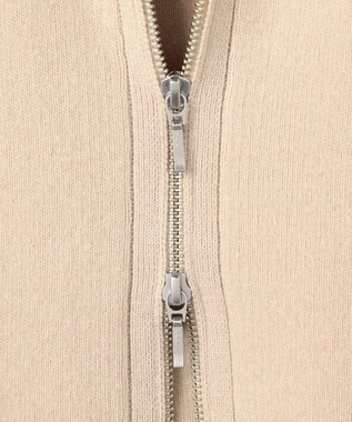 J.PRESS LADIES L CAT ジップアップ ブルゾン ニット ベージュ系