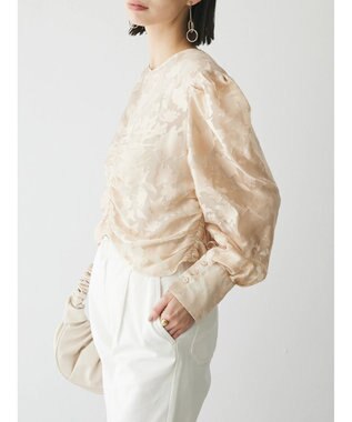 Green Parks AnriettMusee 花柄オパールシャーリングブラウス Beige