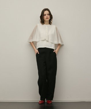 GRACE CONTINENTAL オーガンジージャガードパンツ ブラック