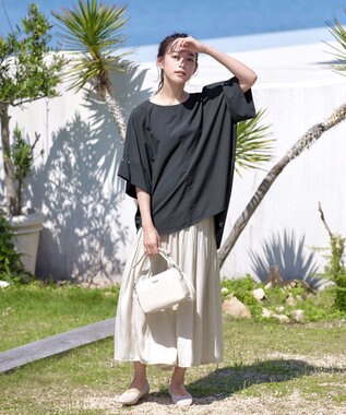 Tiaclasse 【洗える】ヴィンテージサテン消しプリーツパンツ アイボリー