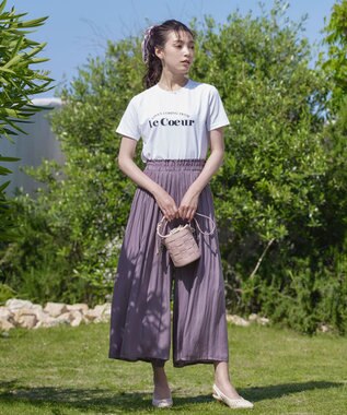 Tiaclasse 【洗える】ヴィンテージサテン消しプリーツパンツ ラベンダー