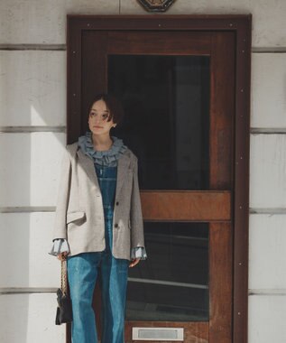 #Newans 【高山都さんコラボ】オーバーサイズテーラードジャケット ベージュチェック