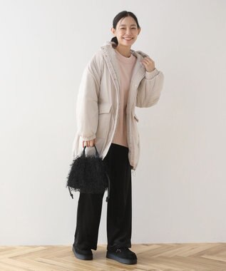 Green Parks フーディ中綿コート Light Gray