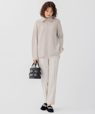 23区 【CLASSY.1月号掲載】ウールミルドストレッチ テーパードパンツ アイボリー