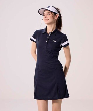 FILA GOLF／marie claire 【FILA GOLF】スポーティ半袖ワンピース ネイビー