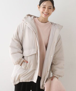 Green Parks フーディ中綿コート Light Gray