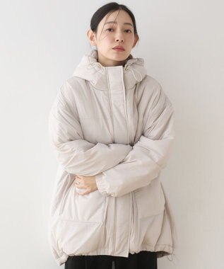 Green Parks フーディ中綿コート Light Gray