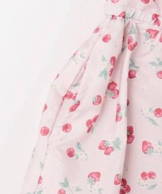 ANY KIDS 【洗濯機可能】オンオフショルダーワンピース ピンク×フルーツ