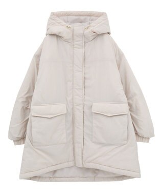 Green Parks フーディ中綿コート Light Gray