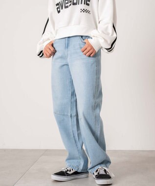 WEGO 【キッズITEM】イージーバレルレッグデニムパンツ（JUNIOR） デニム淡色