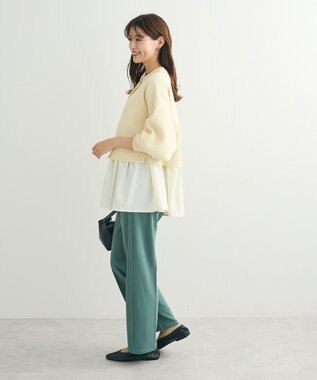 Green Parks ・ＥＬＥＮＣＡＲＥ　ＤＵＥ　スソレイヤーニットカーディカ Ivory