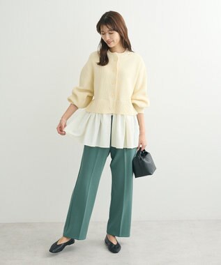 Green Parks ・ＥＬＥＮＣＡＲＥ　ＤＵＥ　スソレイヤーニットカーディカ Ivory