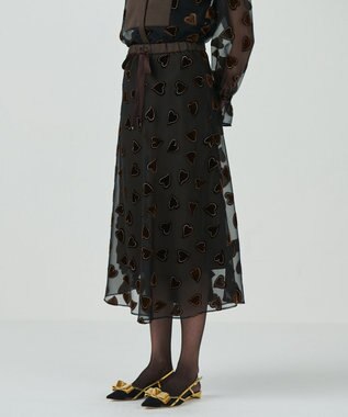 GRACE CONTINENTAL ハートオパールスカート ブラウン
