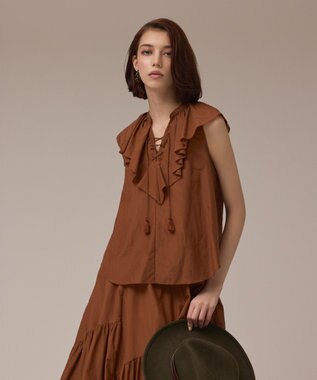 コットンシルクカフタントップ