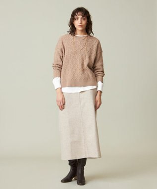 J.PRESS YORK STREET 【WOMEN】ショート ケーブルニット ベージュ系