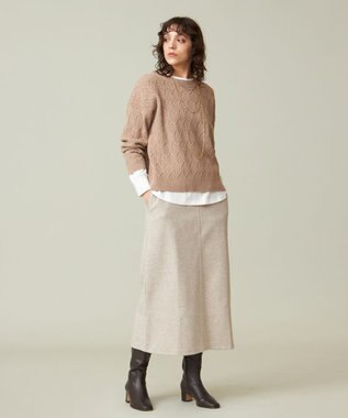 J.PRESS YORK STREET 【WOMEN】ショート ケーブルニット ベージュ系