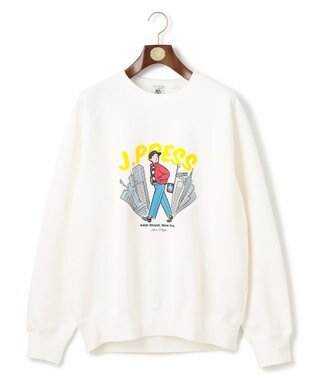 J.PRESS MEN 【AaronChang】【UNISEX】プリント スウエットシャツ ホワイト系