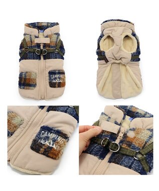 PET PARADISE ペットパラダイス アウター ハーネス ベスト 《チェック柄》 小型犬 チェック柄