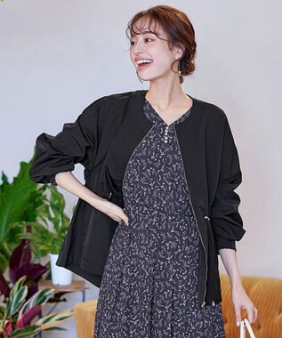 Tiaclasse 【新色追加・洗える】メモリーノーカラードロストブルゾン ブラック