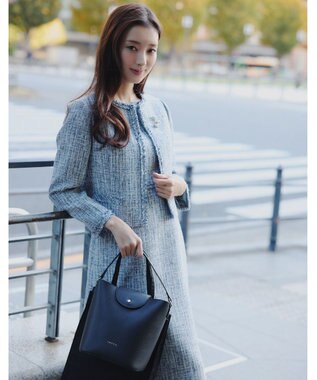 TOCCA PETAL SILHOUETTE LEATHER BAG  レザーバッグ ブラック系