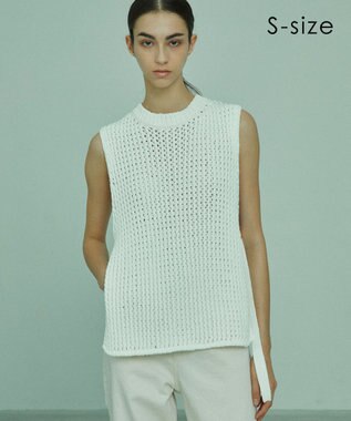 BEIGE， 【S-size】MALLOW / ニットベスト Ecru