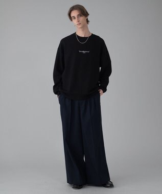 WEGO 【ユニセックス着用ITEM/2点SET/MLサイズ展開】アクセ付きフォトグラフィックプルオーバー ブラック