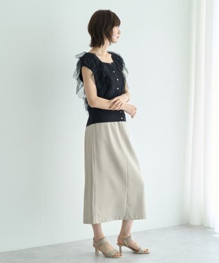 YECCA VECCA ポケットデザインナロースカート Light Beige