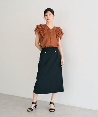 YECCA VECCA ポケットデザインナロースカート Black