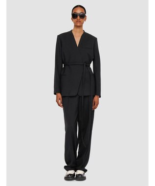 JOSEPH テーラリングクレープ　ノーカラージャケット Black