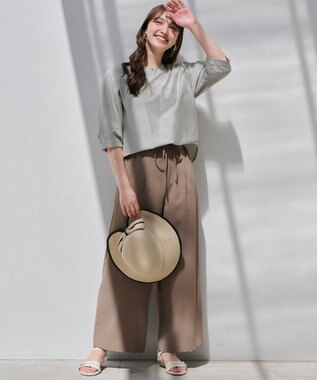 ANY SIS S 【洗える】シルケットストライプドルマン カットソー ミントストライプ