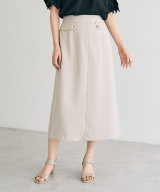 YECCA VECCA ポケットデザインナロースカート Light Beige