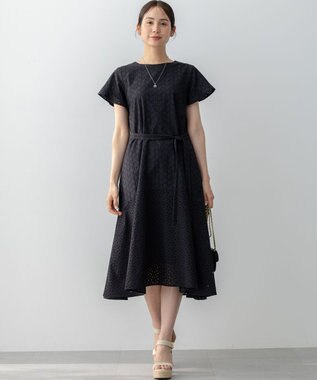 組曲 L エンブロイダリーレースフレアスリーブ ワンピース ブラック系