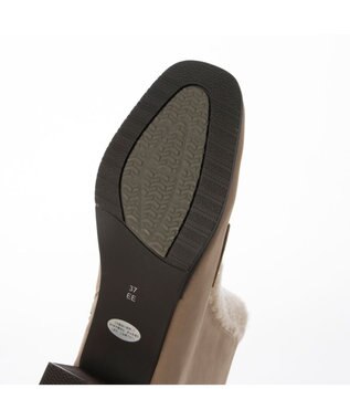 ing <ing>スクエアトゥローファーブーツ ベージュコンビ