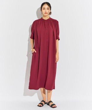 BEIGE， 【WEB限定】SIMEON / ギャザーワンピース Wine