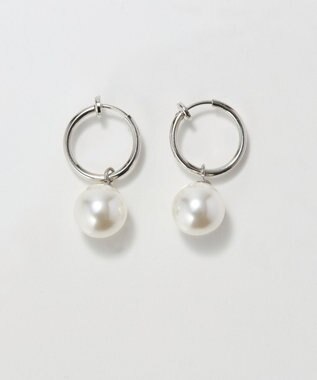 Phoebe 〈金属アレルギー対応〉バランスパールフープイヤリング　シルバー/ステンレス/大ぶり/存在感◎/主役級 シルバー