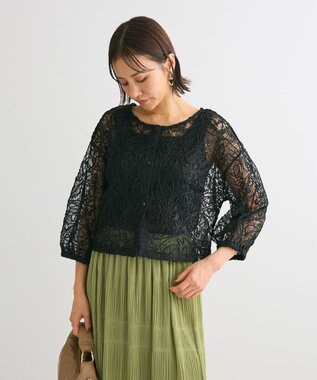 Green Parks ２ＷＡＹ　コードレースブラウス Black