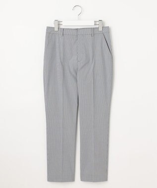 J.PRESS LADIES 【セットアップ対応・洗える・撥水】コットンFITTY テーパード パンツ ネイビーピンヘッド系