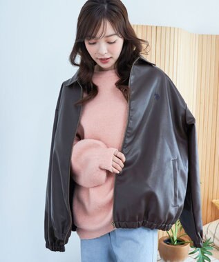 WEGO 【ユニセックス着用ITEM/MLサイズ展開】USPOLOフェイクレザージャケット ブラウン