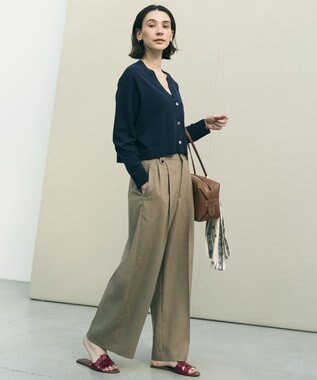 UNFILO 【セットアップ着用可】TENNEN TOUCH タックワイドパンツ カーキ