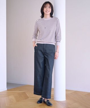 J.PRESS LADIES 【WEB限定】PRINCE クルーネック ニット 【WEB限定】トップベージュ×ダークブラウン系