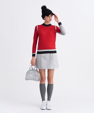 23区GOLF 【WOMEN】カラーブロックセーター レッド系