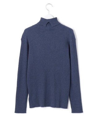 J.PRESS YORK STREET 【WOMEN】リブタートルニット ダルブルー系