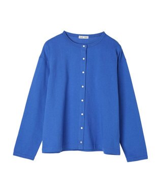 CRAFT STANDARD BOUTIQUE ウ゛ィンテージ風天竺　パール釦クルーカーデＬ／Ｓ Blue